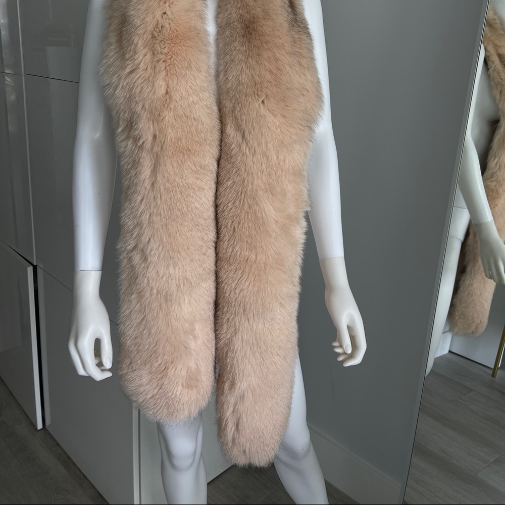 Powder pink real fox fur scarf/stole